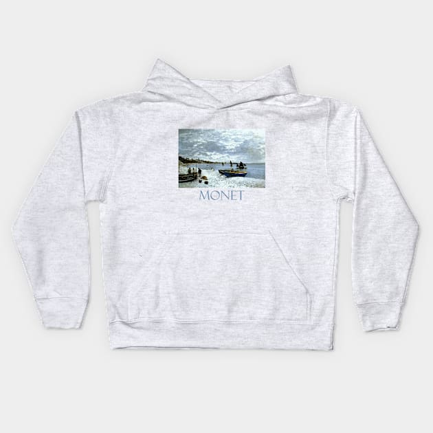 La Plage a Sainte Adresse by Claude Monet Kids Hoodie by Naves